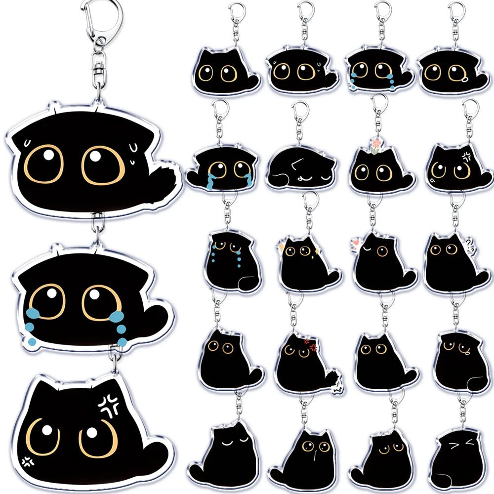 Cute Little Black Cat Keychain
