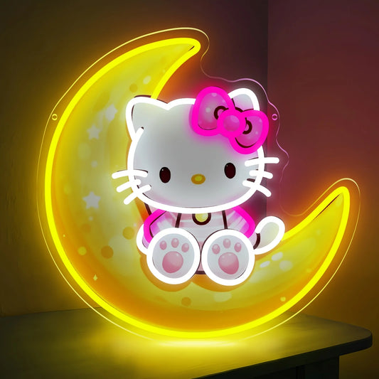Hello Kitty on Moon Night Light