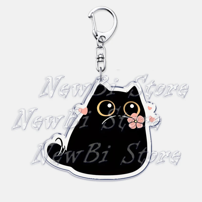 Cute Little Black Cat Keychain