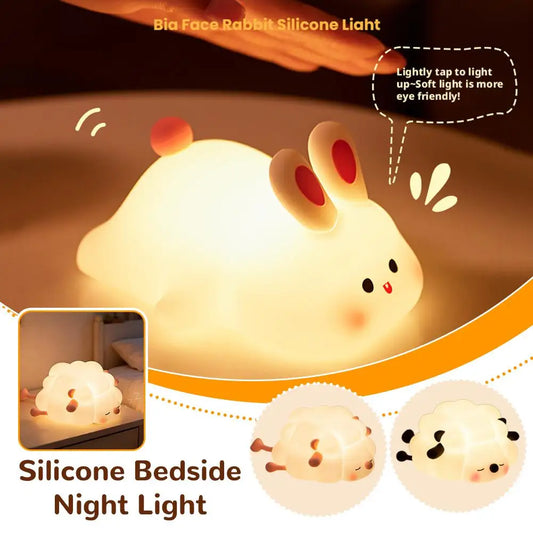 LED Night light Silicone Rabbit Touch Sensor lamp
