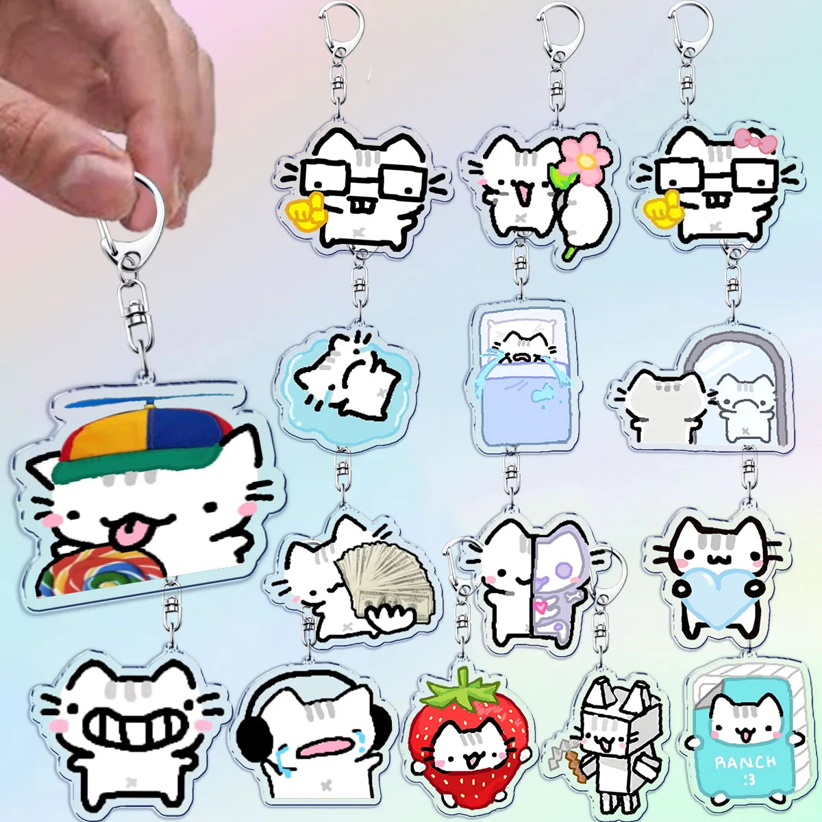Cute Cat Cartoon Keychains